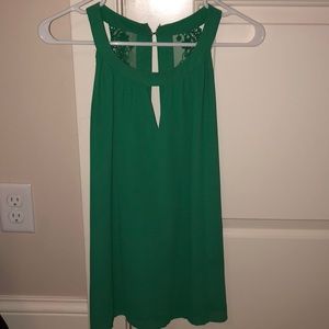 Emerald Green Lace Back Tank Top
